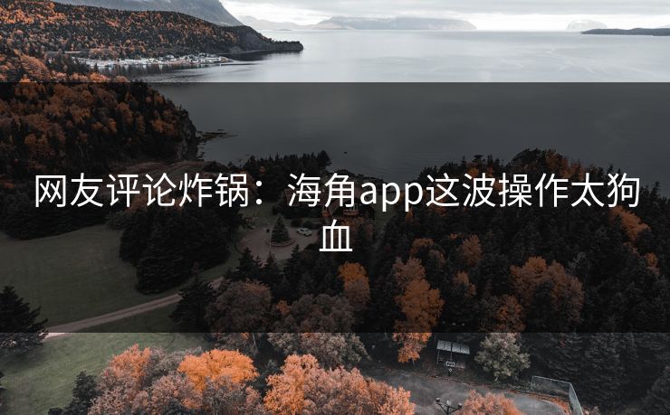 网友评论炸锅：海角app这波操作太狗血