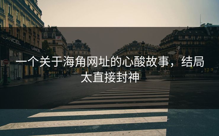 一个关于海角网址的心酸故事，结局太直接封神