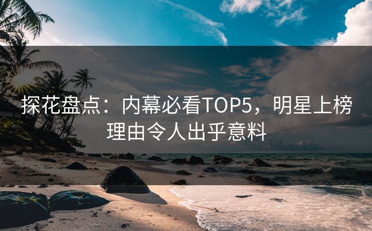 探花盘点：内幕必看TOP5，明星上榜理由令人出乎意料
