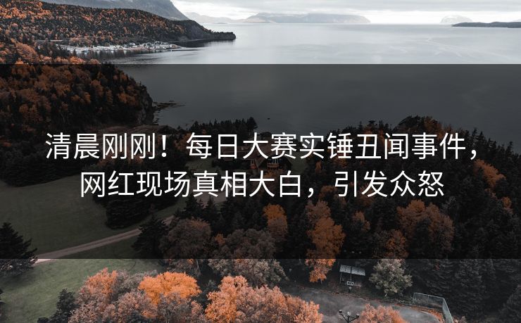 清晨刚刚！每日大赛实锤丑闻事件，网红现场真相大白，引发众怒